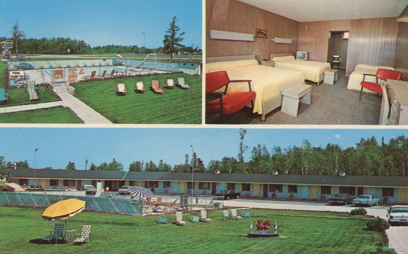 Bel-Aire Motel (Great Lakes Inn, Bel Aire Motel) - Vintage Postcard